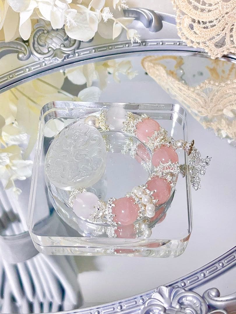 マダガスカル産ローズクォーツ ミルキークォーツ 九尾の狐白水晶 天然石