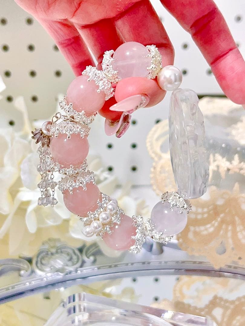 マダガスカル産ローズクォーツ ミルキークォーツ 九尾の狐白水晶 天然石