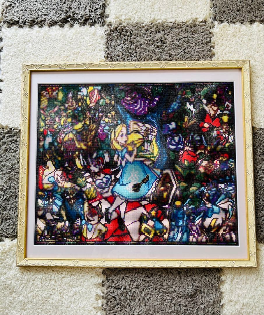特大 ディズニー 不思議な国のアリス ダイヤモンドアート 額付き 完成品