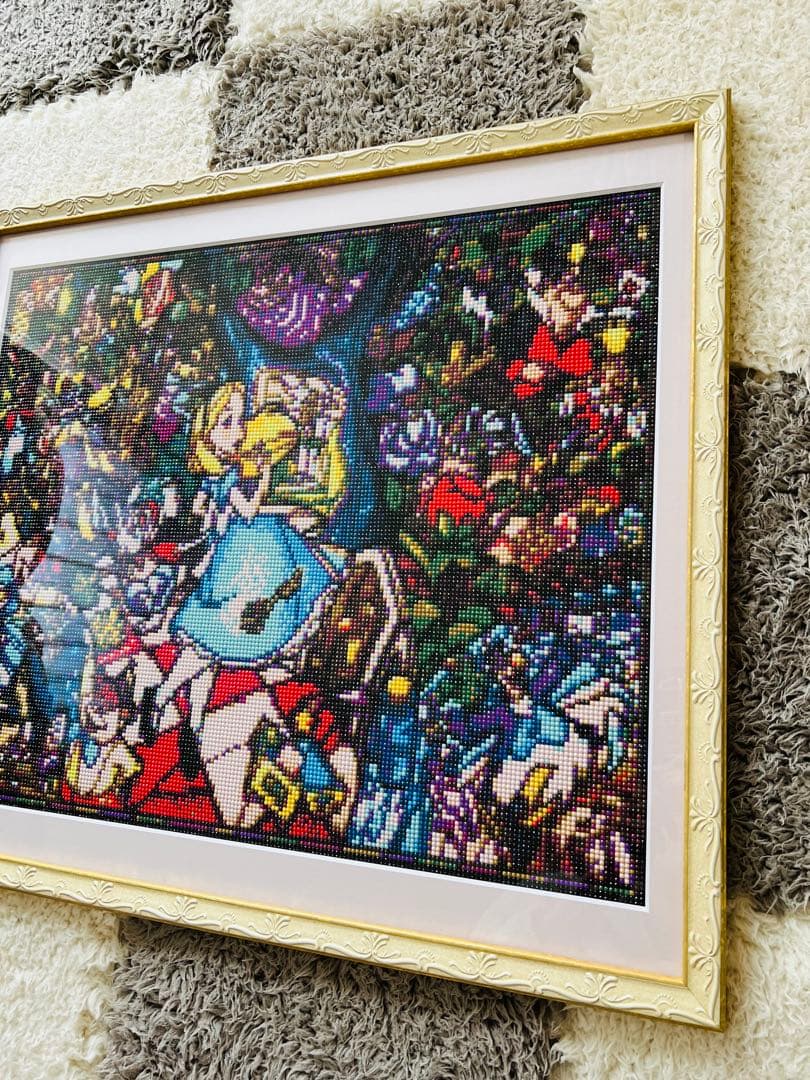 特大 ディズニー 不思議な国のアリス ダイヤモンドアート 額付き 完成品