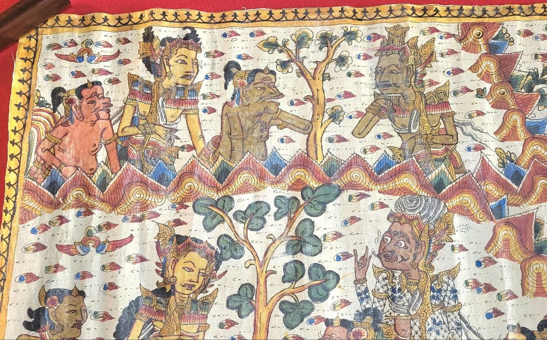 まくり　東南アジア？　絵画　宗教画？　布地、キャンパス地？　書画、骨董品、美術品
