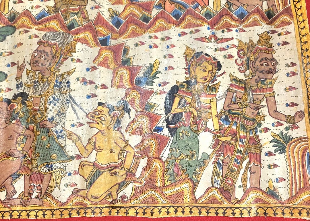 まくり　東南アジア？　絵画　宗教画？　布地、キャンパス地？　書画、骨董品、美術品