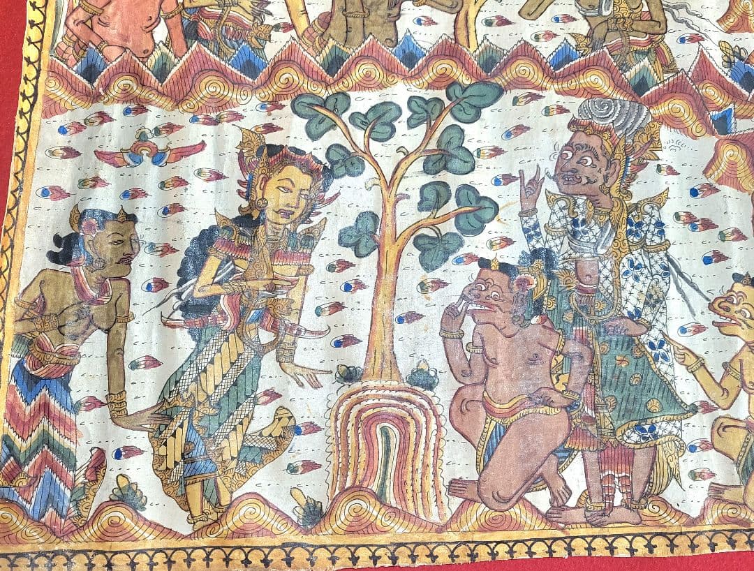 まくり　東南アジア？　絵画　宗教画？　布地、キャンパス地？　書画、骨董品、美術品