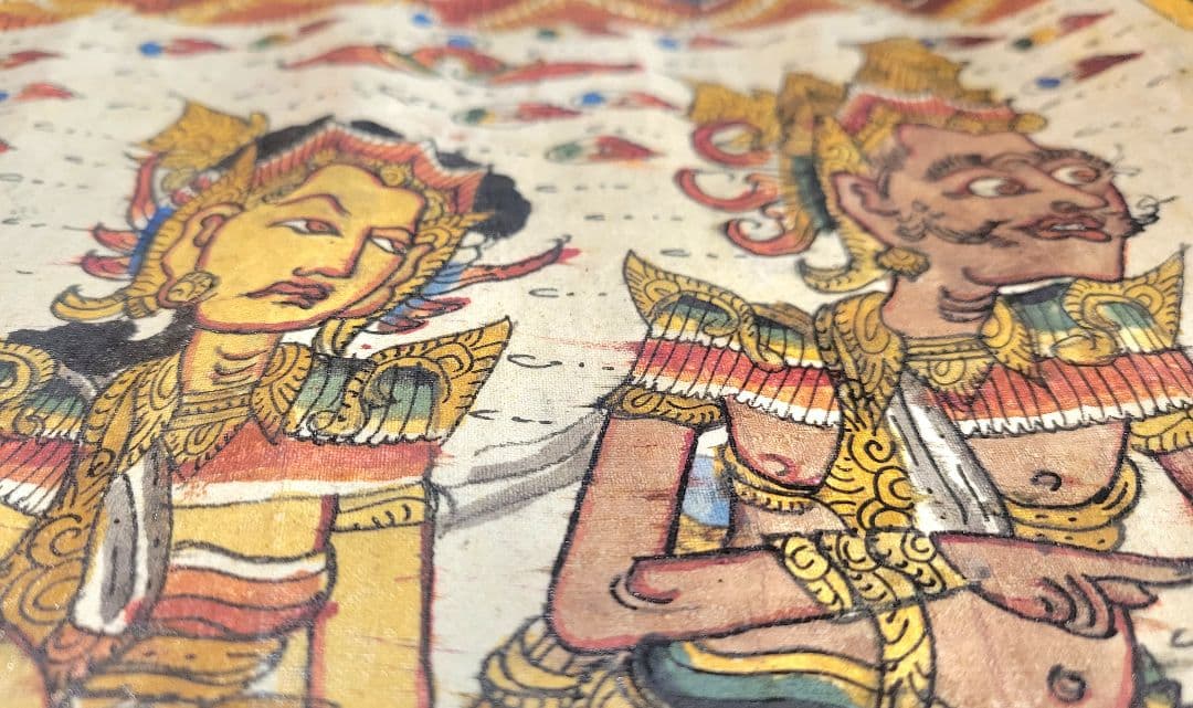 まくり　東南アジア？　絵画　宗教画？　布地、キャンパス地？　書画、骨董品、美術品