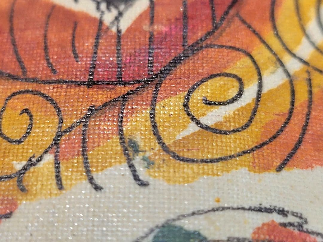 まくり　東南アジア？　絵画　宗教画？　布地、キャンパス地？　書画、骨董品、美術品