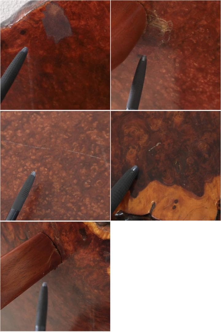 値下高級銘木 唐木 花梨 瘤杢 葡萄杢 一枚板 座卓 猫脚 99×66×31cm