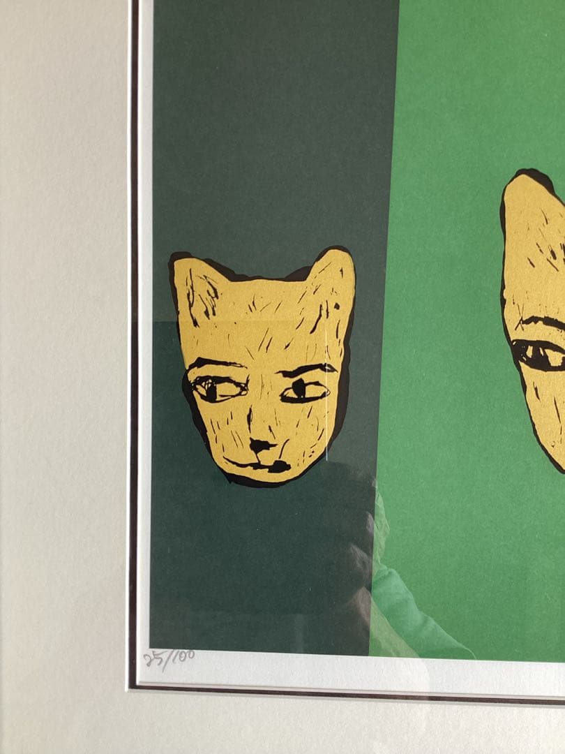 シルクスクリーン版画　岡田露愁　Roshiw okada 直筆サイン