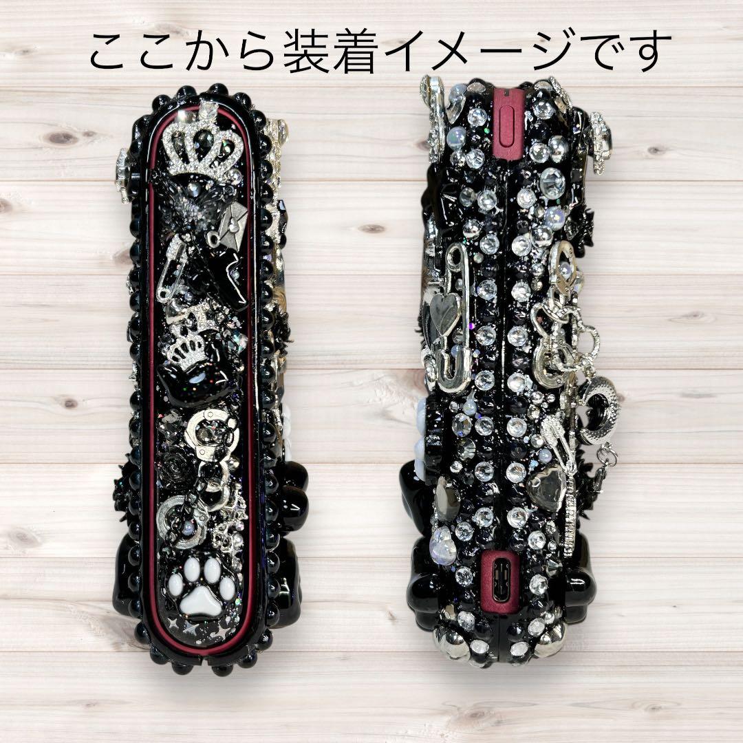 ［即購入可］IQOSイルマ（i)デコ42＆ドアカバー-黒ラメ×シルバー-