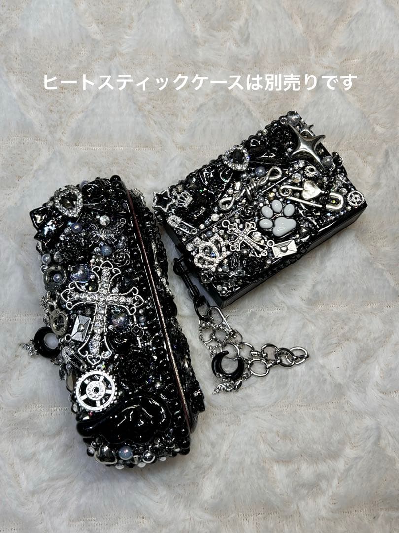［即購入可］IQOSイルマ（i)デコ42＆ドアカバー-黒ラメ×シルバー-