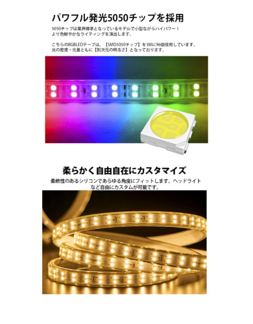 RGB16色 5mセット 二列式 強力 ledテープライト
