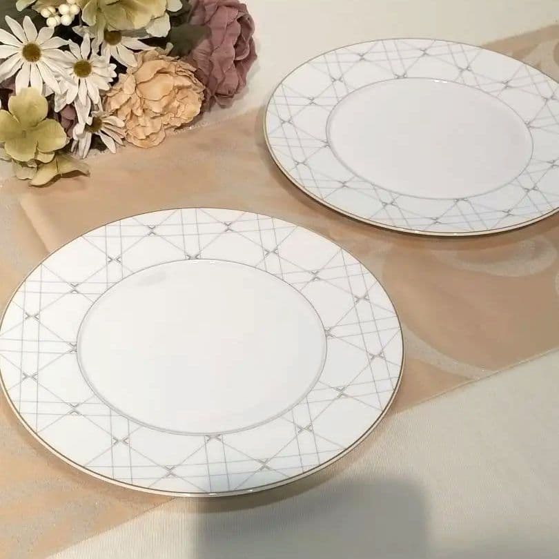 クリスチャンディオール　ディナープレート　2枚　金彩　DIOR食器　カナージュ