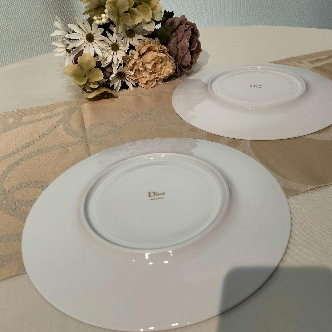 クリスチャンディオール　ディナープレート　2枚　金彩　DIOR食器　カナージュ