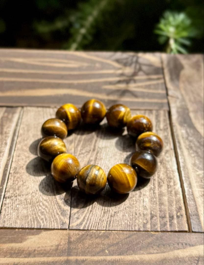 【大玉シリーズ】タイガーアイ 20mm粒　内径16cm