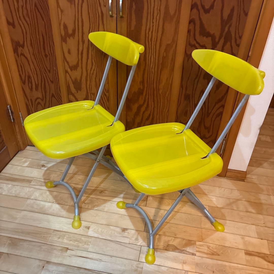 ポストモダン　90's 00's 折り畳み チェア レトロポップ 椅子 クリア