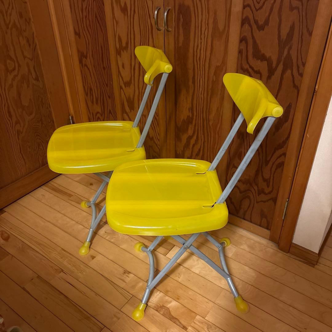 ポストモダン　90's 00's 折り畳み チェア レトロポップ 椅子 クリア