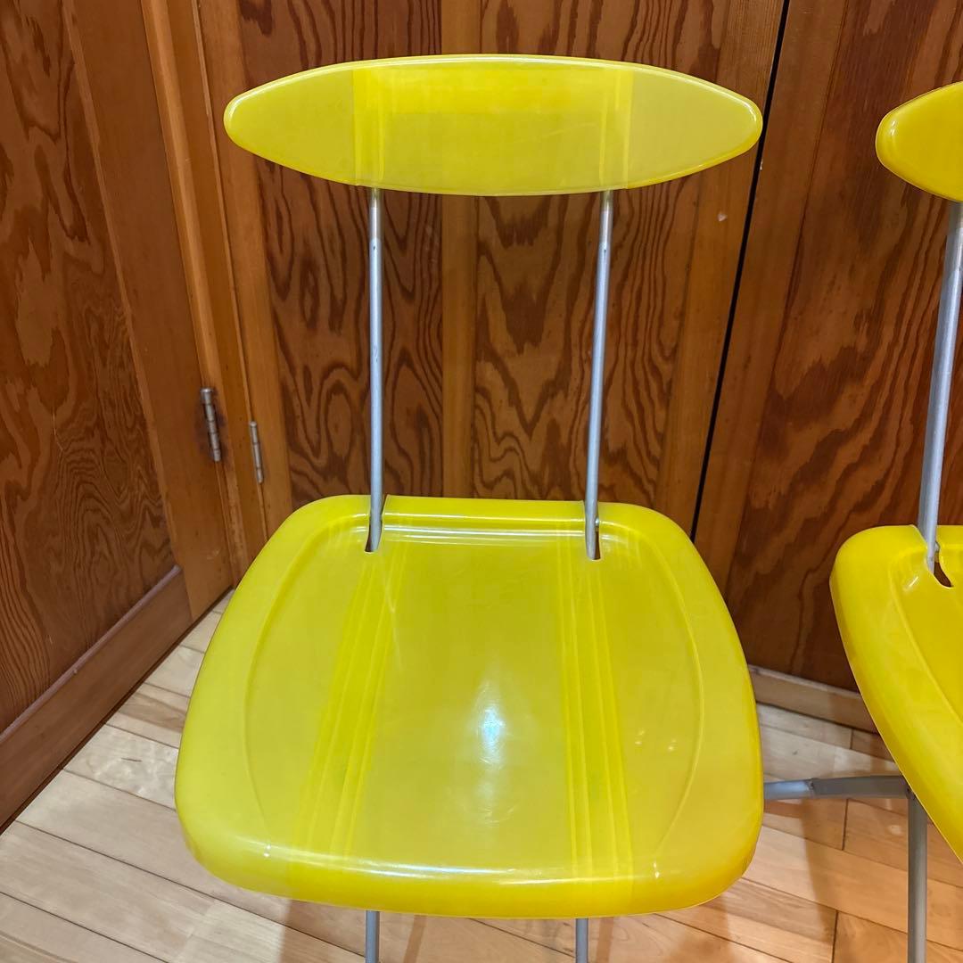 ポストモダン　90's 00's 折り畳み チェア レトロポップ 椅子 クリア