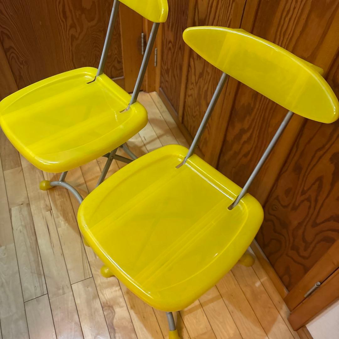 ポストモダン　90's 00's 折り畳み チェア レトロポップ 椅子 クリア