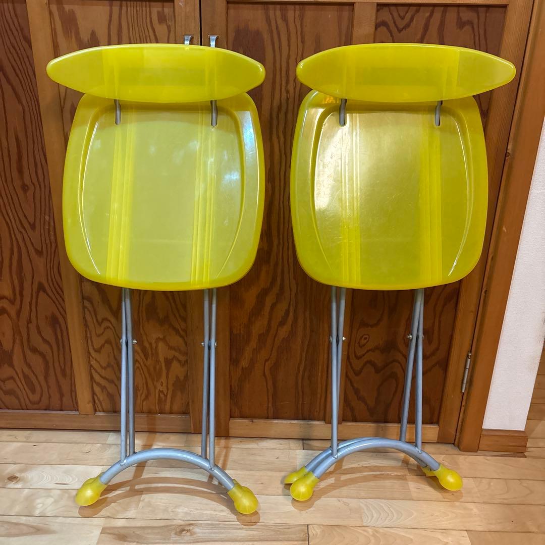 ポストモダン　90's 00's 折り畳み チェア レトロポップ 椅子 クリア