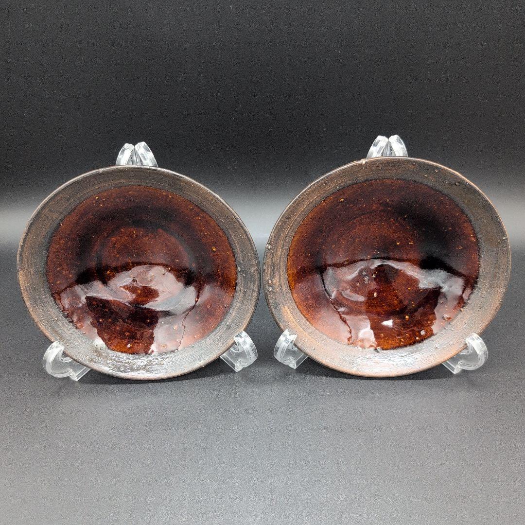 【新品未使用】食器　越前焼　丸皿 ４枚セット　陶芸家 手造り