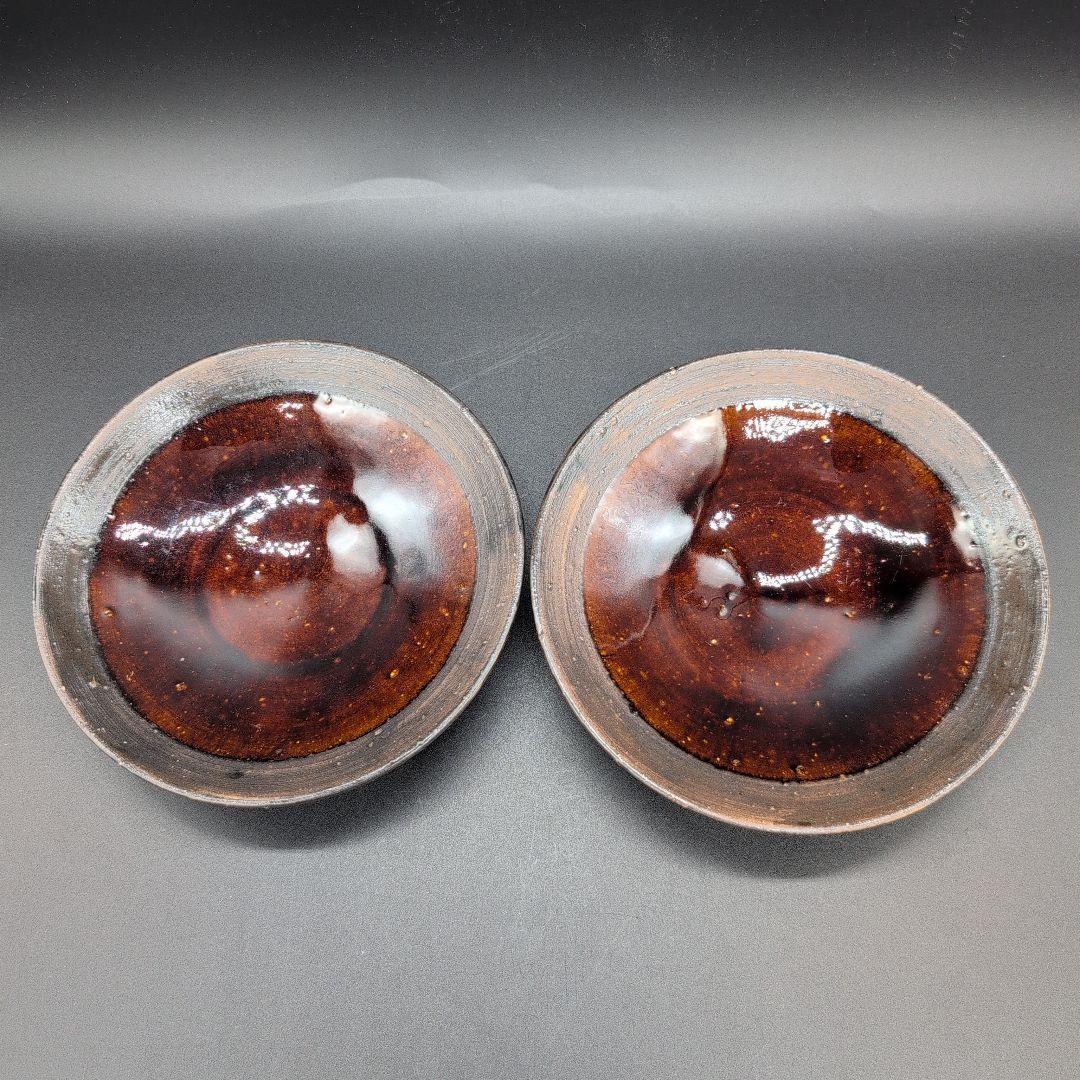 【新品未使用】食器　越前焼　丸皿 ４枚セット　陶芸家 手造り