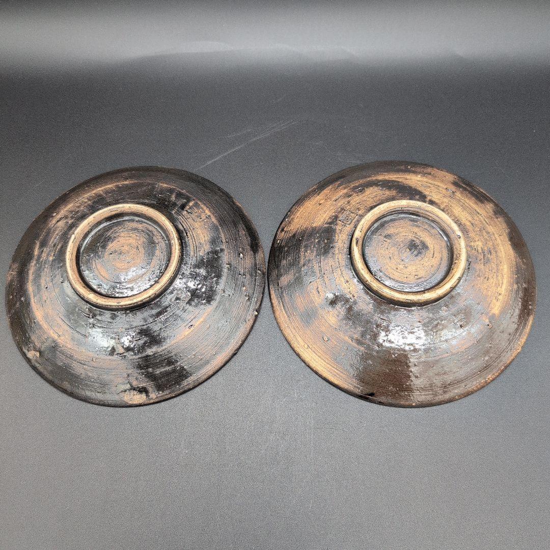 【新品未使用】食器　越前焼　丸皿 ４枚セット　陶芸家 手造り