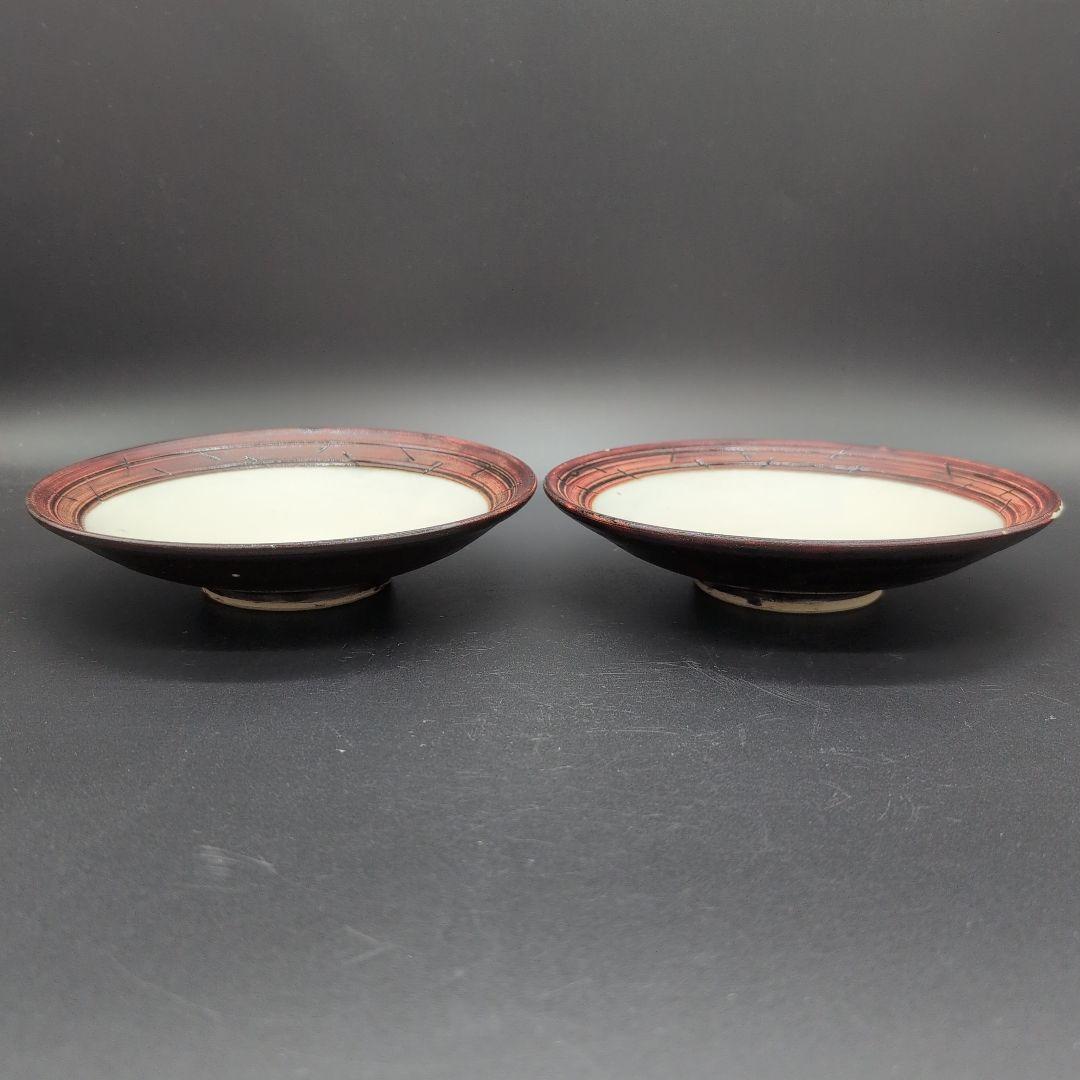 【新品未使用】食器　越前焼　丸皿 ４枚セット　陶芸家 手造り