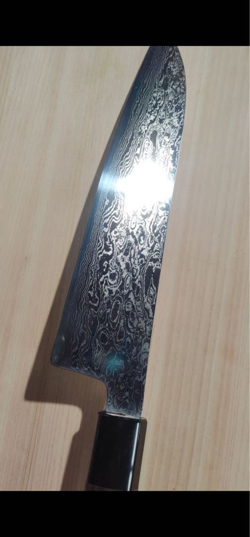 日野浦司作 ダマスカス　ATS34 牛刀　210mm