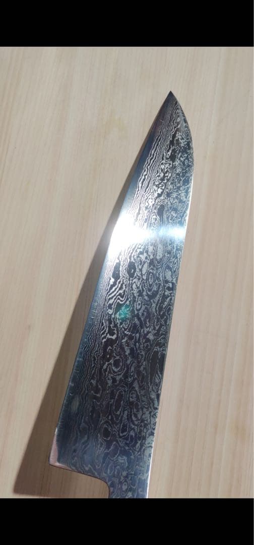 日野浦司作 ダマスカス　ATS34 牛刀　210mm