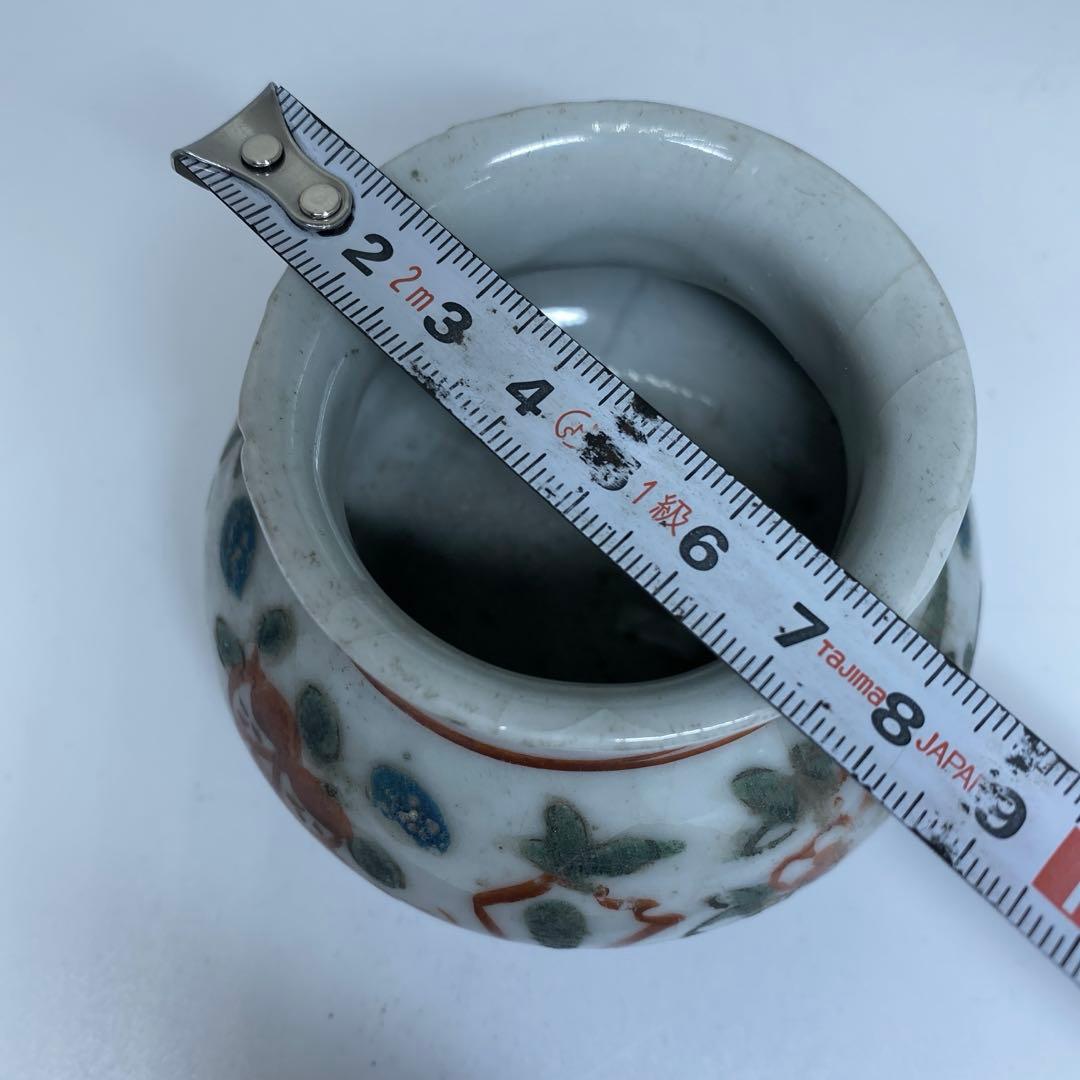 中国明時代　呉州赤絵小壺　幅約9㎝　東Y7-0331☆2Fタルチ