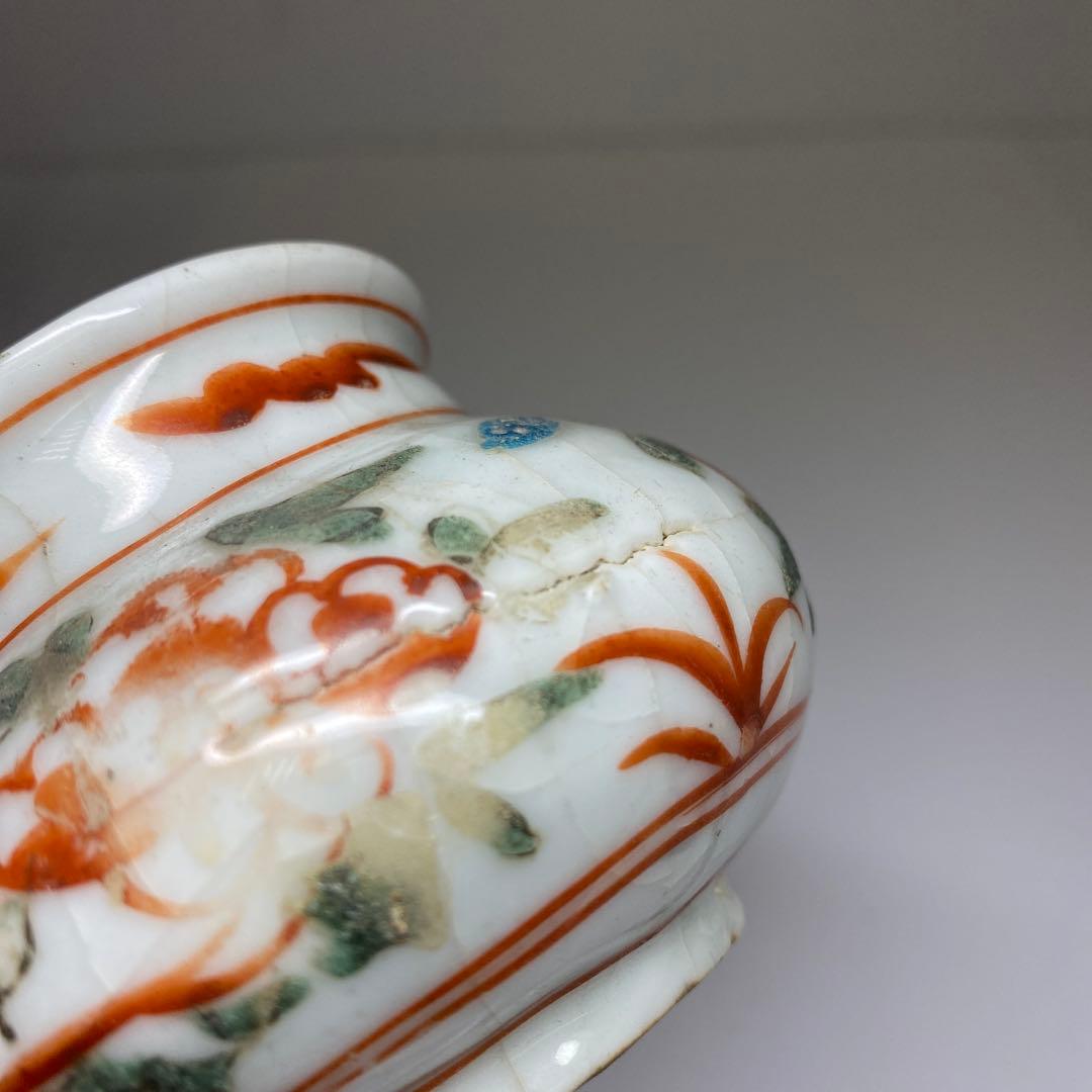 中国明時代　呉州赤絵小壺　幅約9㎝　東Y7-0331☆2Fタルチ