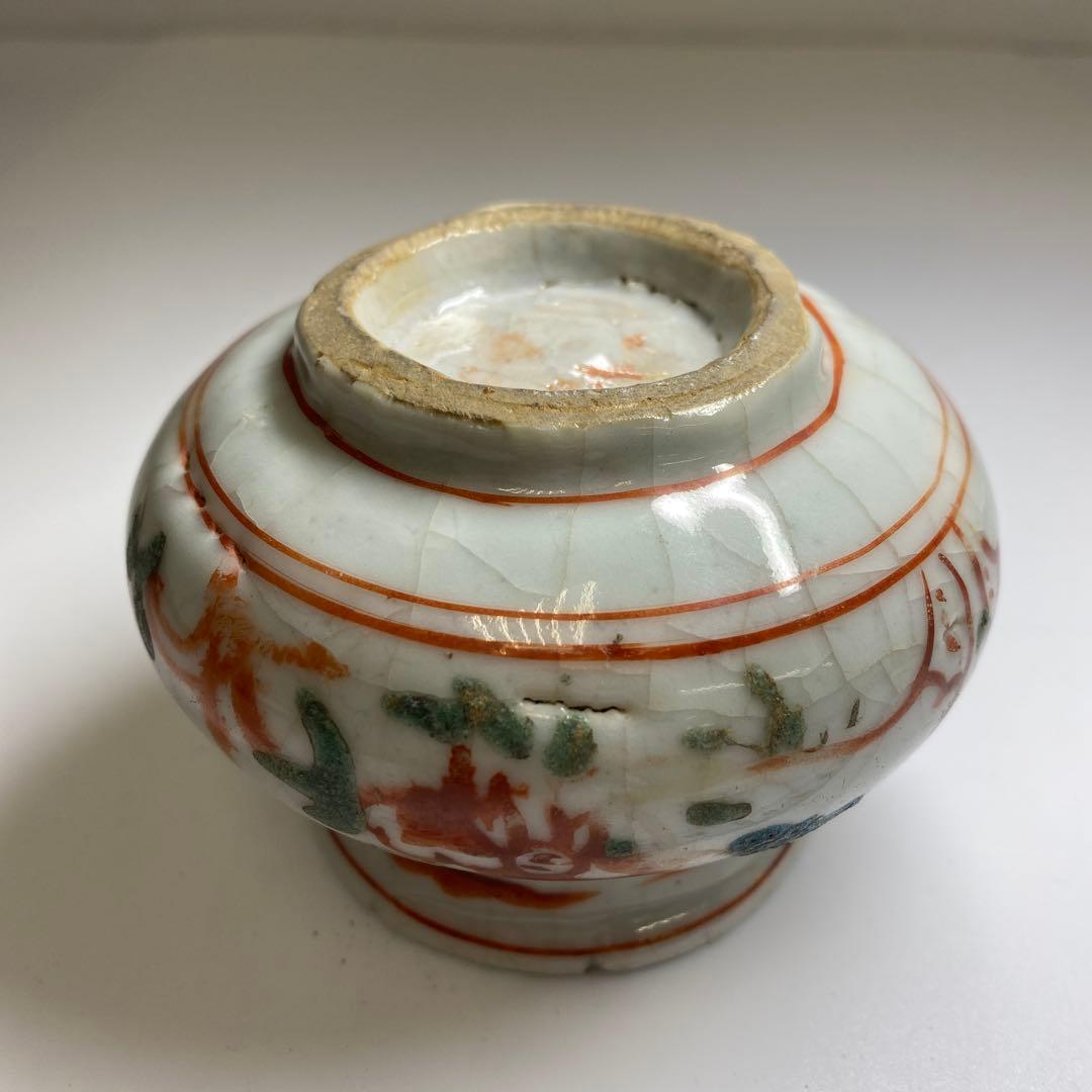 中国明時代　呉州赤絵小壺　幅約9㎝　東Y7-0331☆2Fタルチ