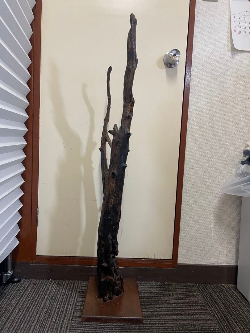 【高さ約101cm】天然木 流木オブジェ 台座付き 一点物 和モダン インテリア
