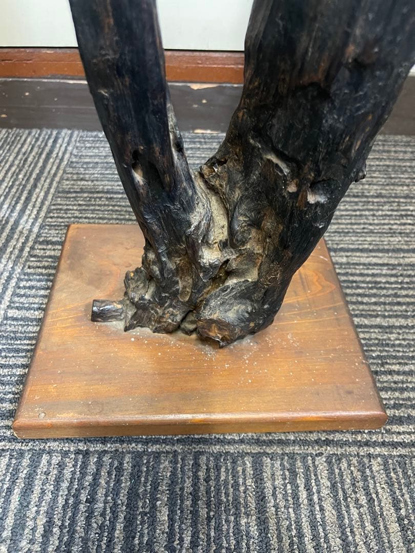 【高さ約101cm】天然木 流木オブジェ 台座付き 一点物 和モダン インテリア