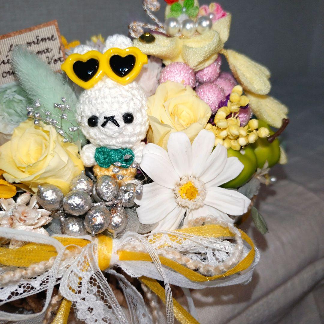 ご予約済✨素敵な箱庭・初夏…うさちゃんの休暇✤ブリザーブドアレンジ