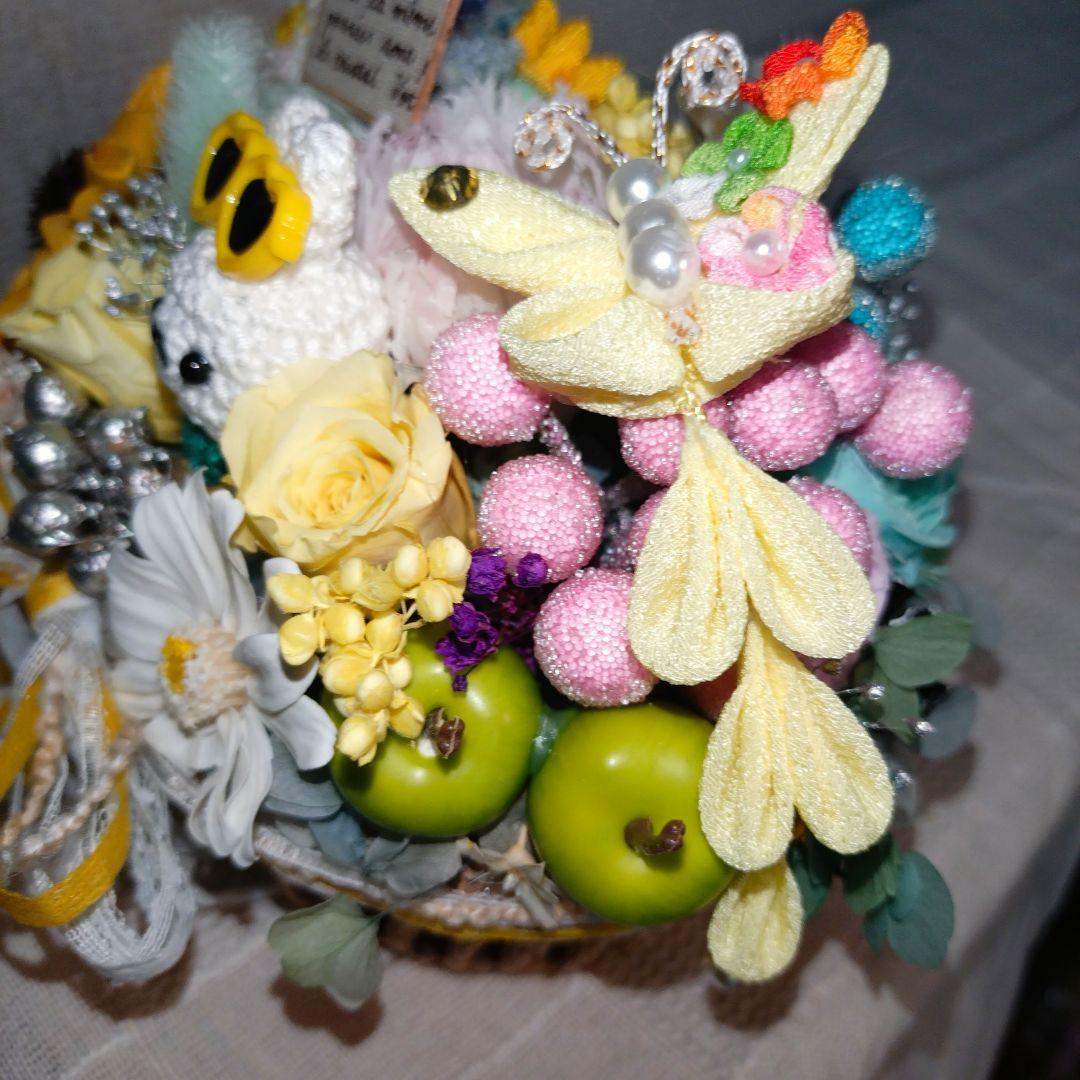 ご予約済✨素敵な箱庭・初夏…うさちゃんの休暇✤ブリザーブドアレンジ