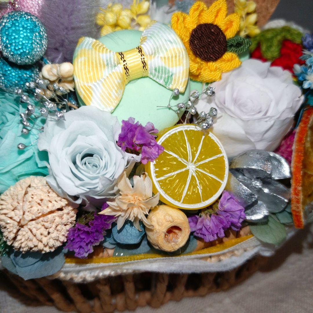 ご予約済✨素敵な箱庭・初夏…うさちゃんの休暇✤ブリザーブドアレンジ