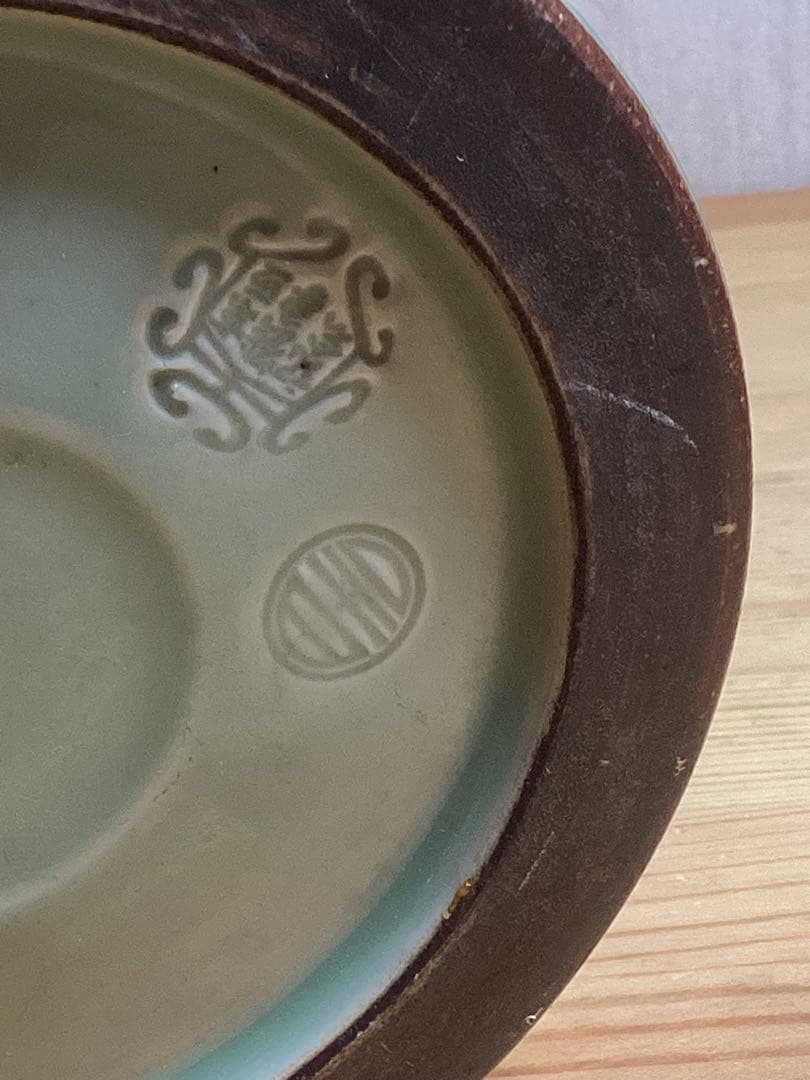 中国古美術　ラッパ口時代物古青磁　花器　置物古美術品高さ約25cm×幅約21cm