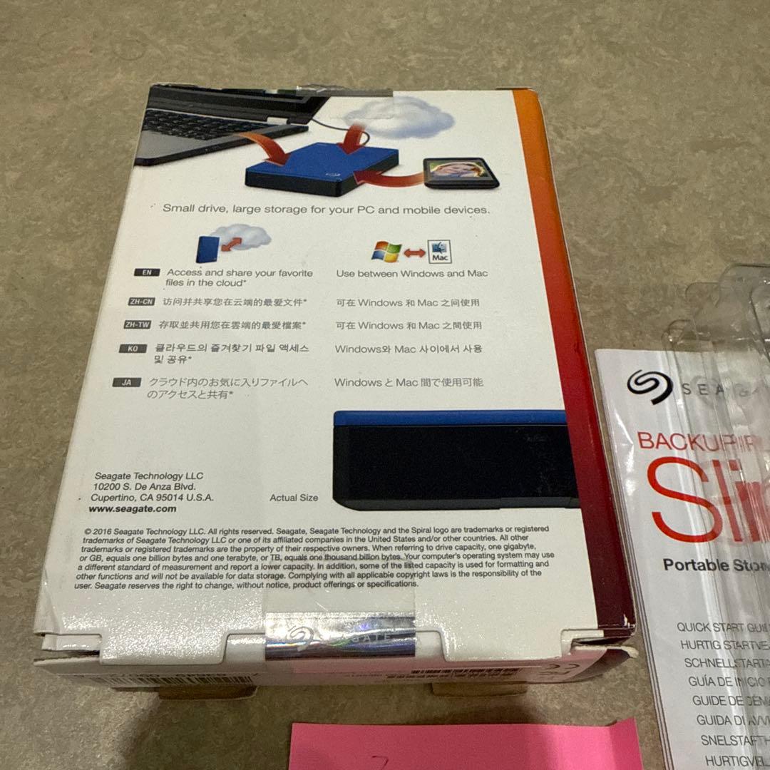 Seagate Backup Plus Slim 4TB ポータブルストレージ