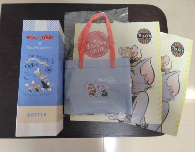 タリーズ コーヒー トムとジェリー キャリーボトル＆ミニトートバッグ 紙袋2枚付