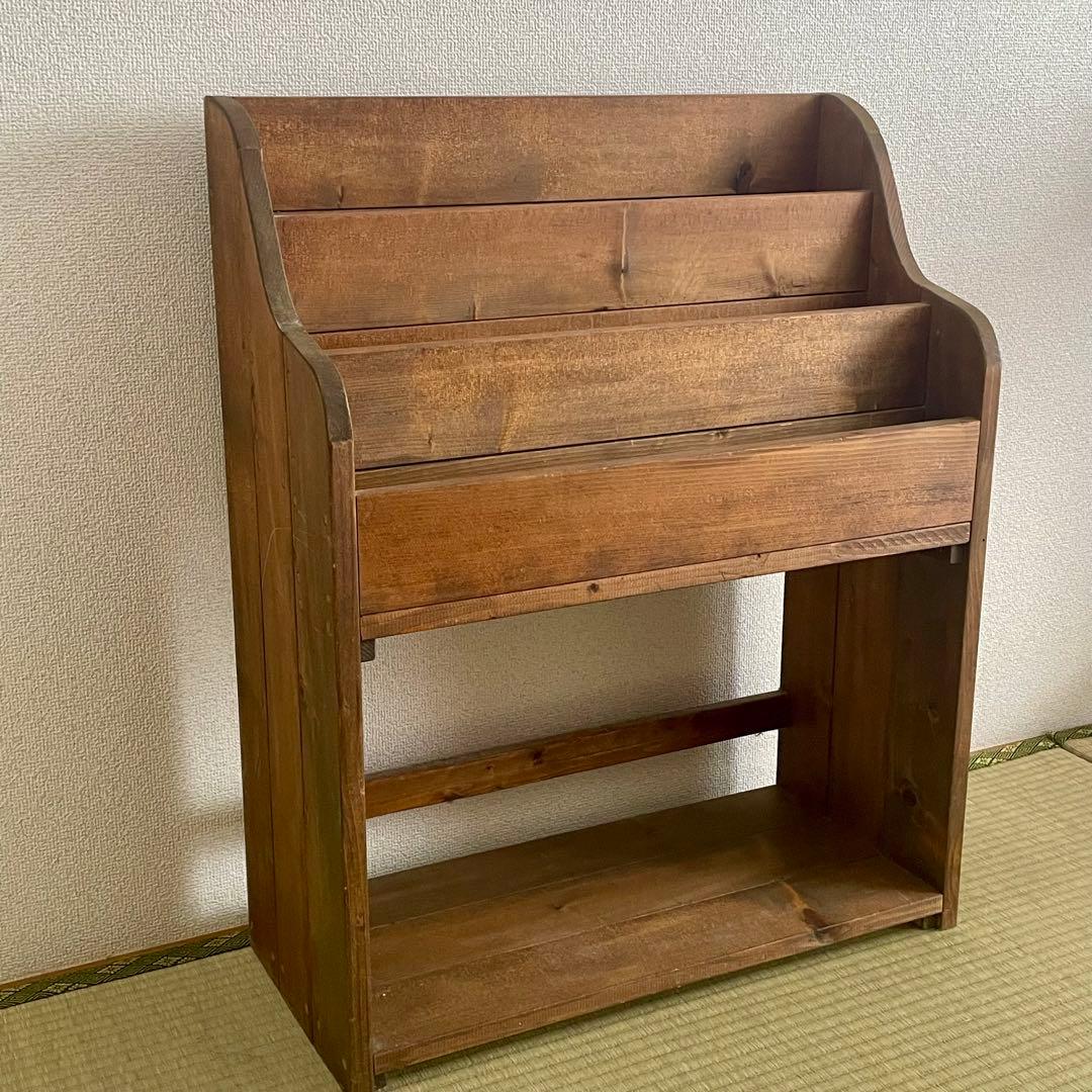 週末SALE ★木製　ブックシェルフ　絵本棚　ハンドメイド ウォルナット