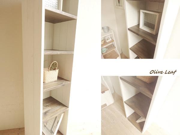 サイズ、デザインオーダー可！6段スリムキャビネット●シャビーエスプレッソ受注製作