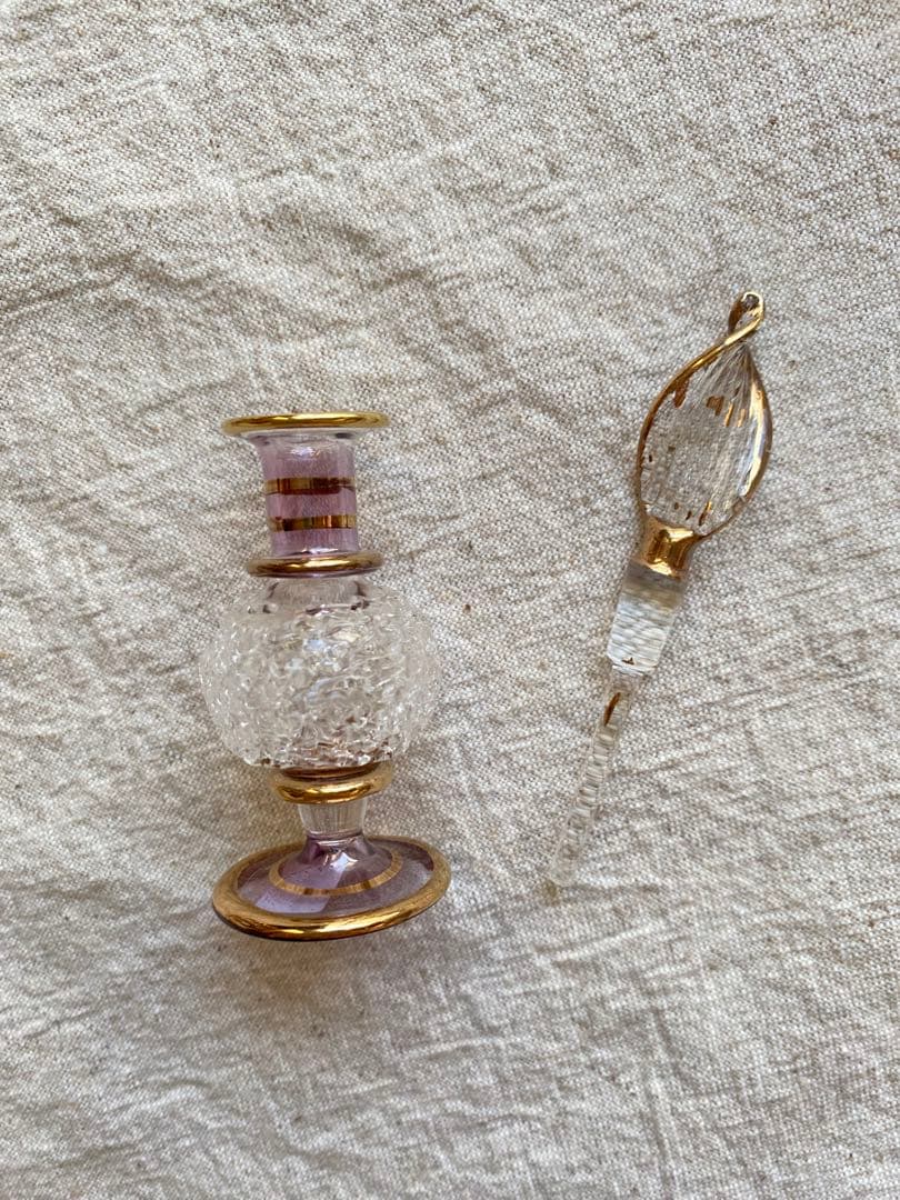 香水瓶　エジプト土産　パフューム　ガラス細工　アンティーク　一輪挿し