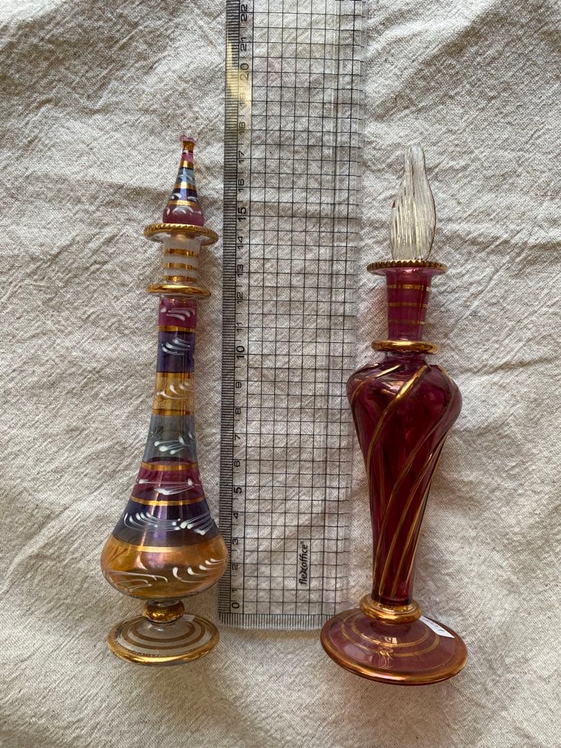 香水瓶　エジプト土産　パフューム　ガラス細工　アンティーク　一輪挿し