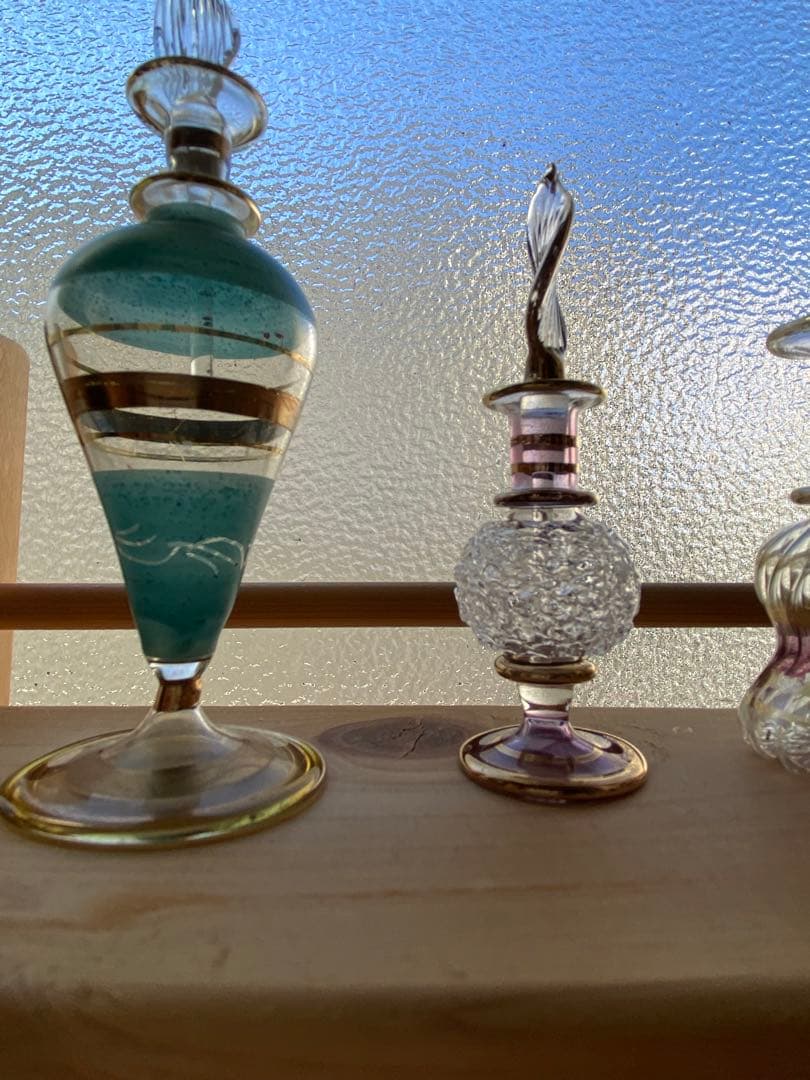 香水瓶　エジプト土産　パフューム　ガラス細工　アンティーク　一輪挿し