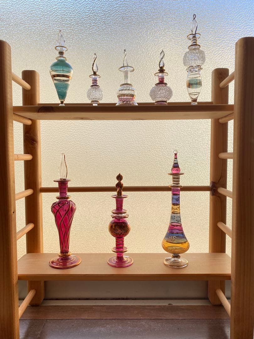 香水瓶　エジプト土産　パフューム　ガラス細工　アンティーク　一輪挿し