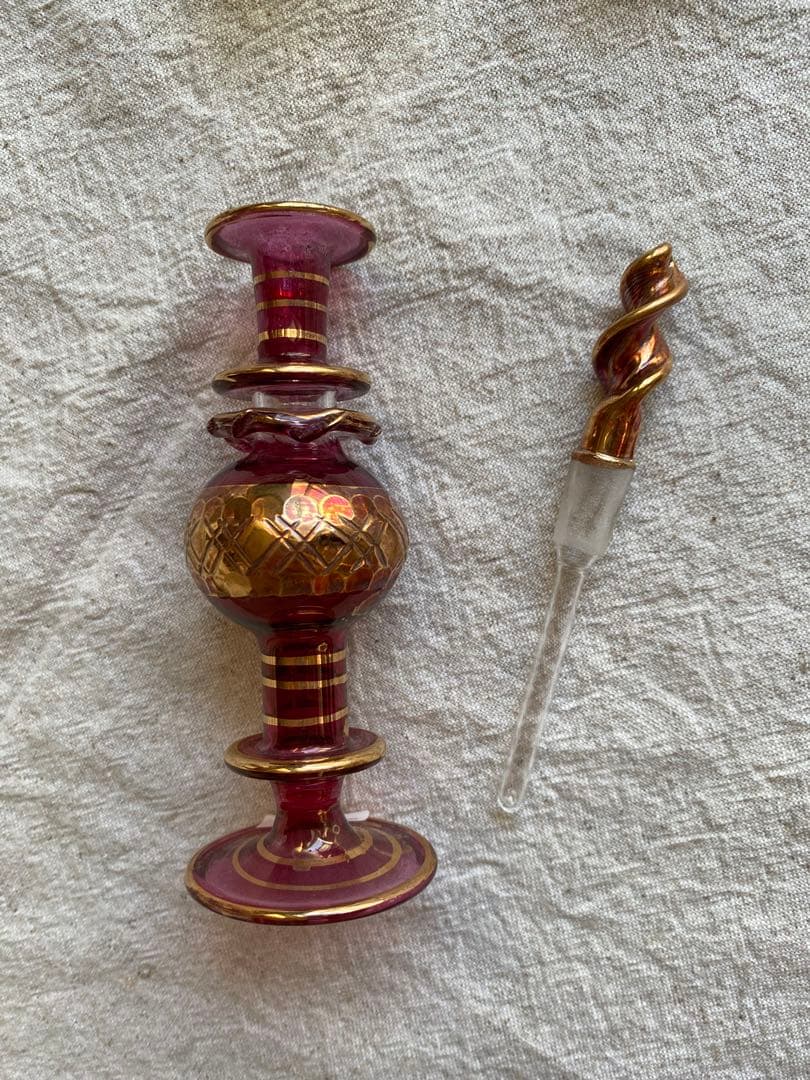 香水瓶　エジプト土産　パフューム　ガラス細工　アンティーク　一輪挿し