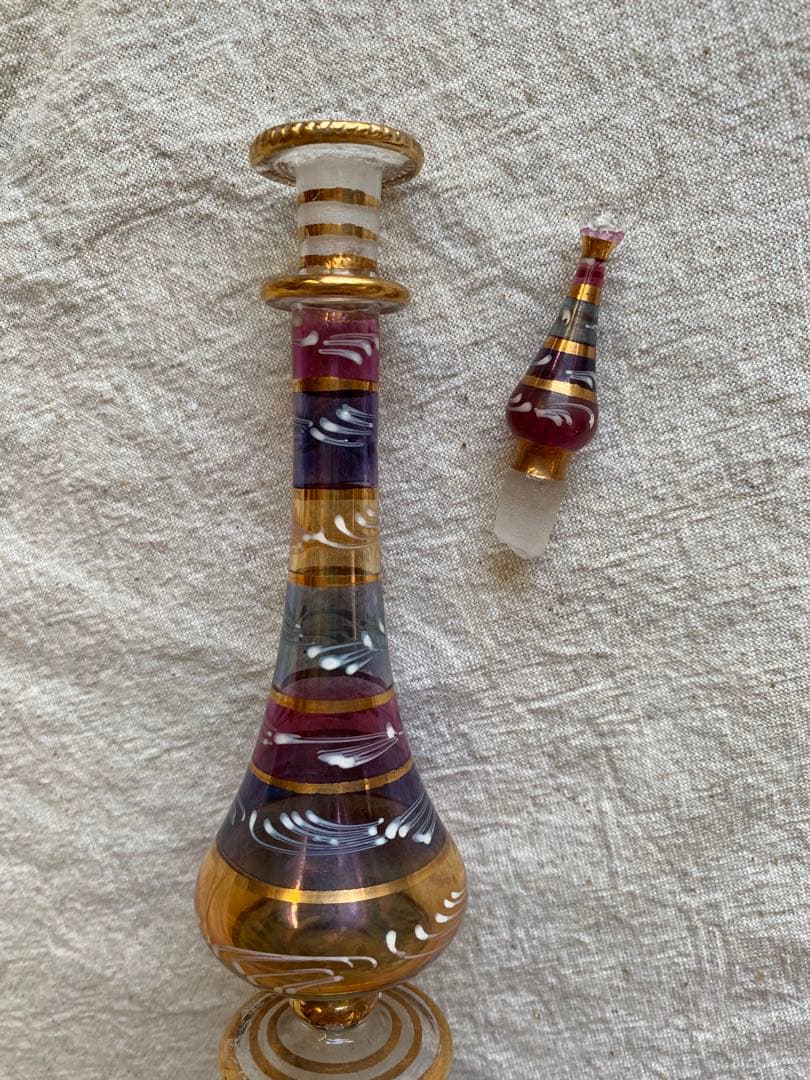 香水瓶　エジプト土産　パフューム　ガラス細工　アンティーク　一輪挿し