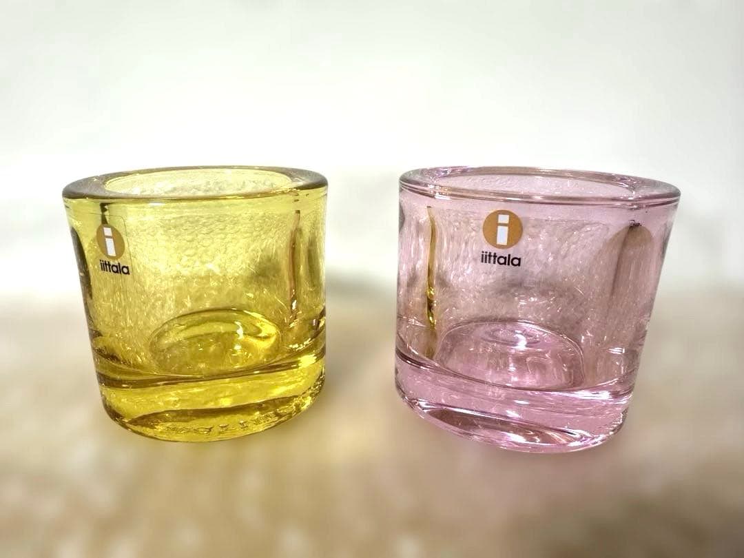 ま*ゆ様  kivi ガラスキャンドルホルダー 2個セット　黄色