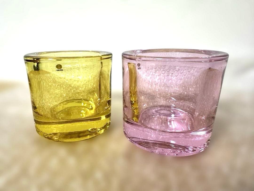 ま*ゆ様  kivi ガラスキャンドルホルダー 2個セット　黄色