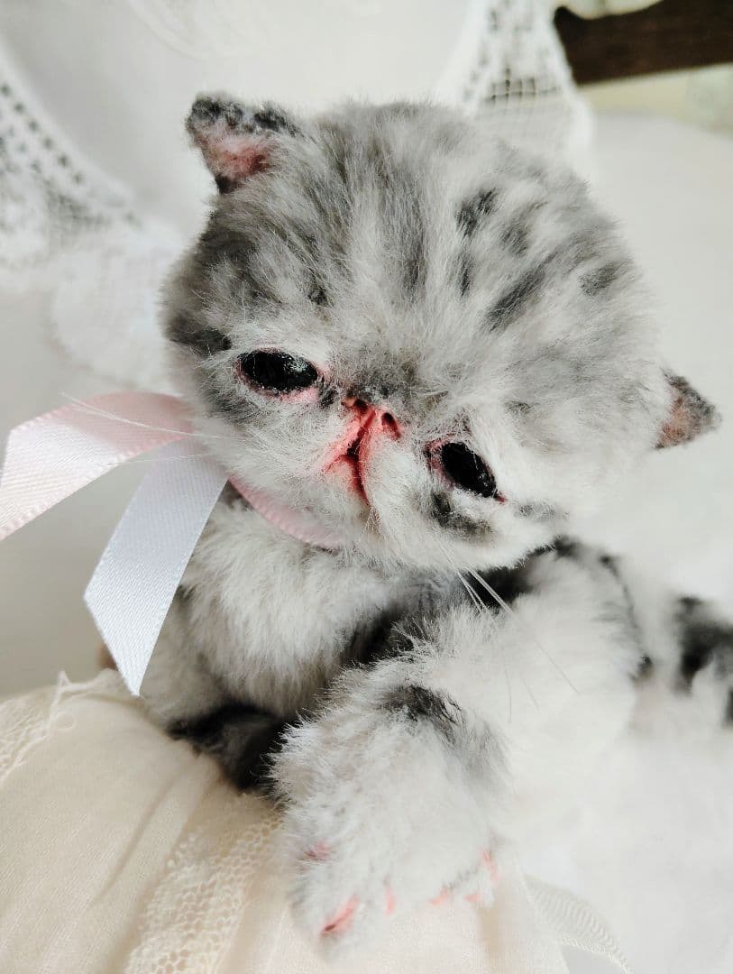 生後２週間♡タビー柄子猫ちゃん♡短足ぽってりボディ♡アートドール♡ぬいぐるみ♡